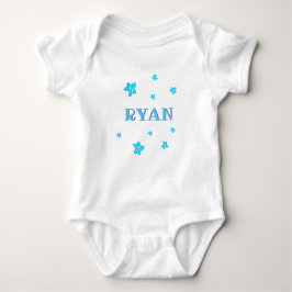 Söt blå stjärnor baby pojke namn bodysuit t shirt