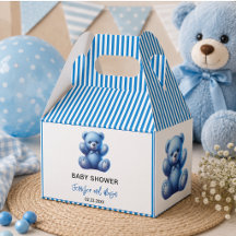 Söt Blå Teddygubbe Vintage Baby Boy Shower