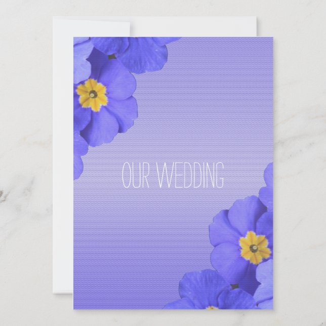 Söt blå trädgårdsblommor Christian, religiösa Inbjudningar (Baksida)