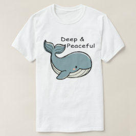 Söt Blå Val Djup & Fridfull T Shirt