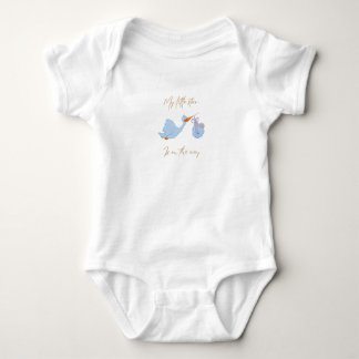 Söt Blå Varelse Grafisk Baby T-Shirt - Mjuk