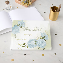 söt blåa blommor grönt löv botaniskt gästböcker