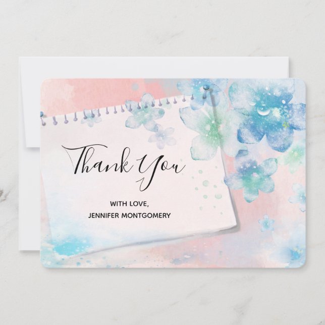 Söt Blåa blommor på Rosans Tack i bakgrunden (Framsida)