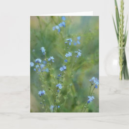 Söt Blåa blommor Wildblomma Art Note Card Kort