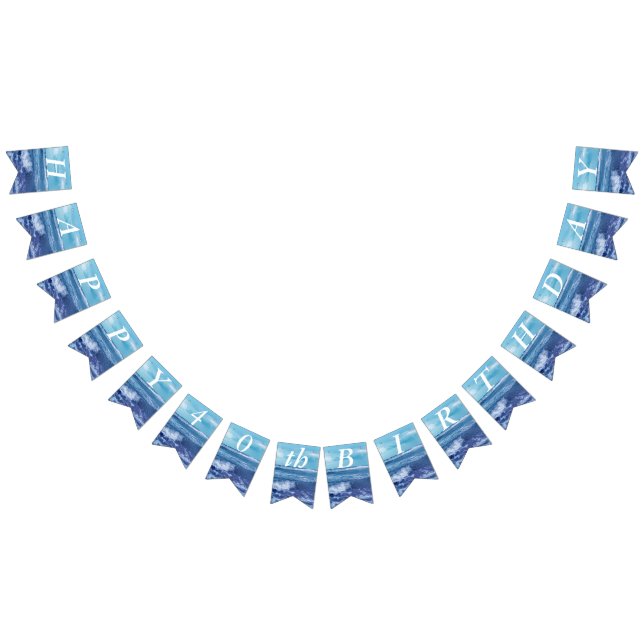 Söt BlåAtlanten Vinkara Himmel-födelsedag Vimplar (Alla)