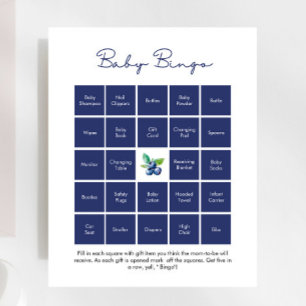 Söt blåbär Baby Bingo Baby Shower Game