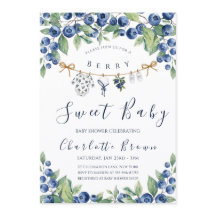 Söt Blåbärs Baby Shower Pojke Inbjudan