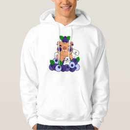 Söt blåbärs capybara och små andar hoodie