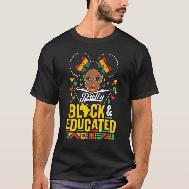 Söt Black and Educated African History Month Ki T Shirt (Framsida)