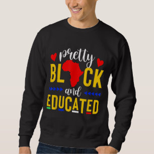 Söt Black and Educated: Jag är den starka afrikans Lång Ärmad Tröja