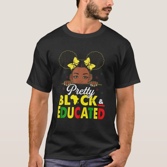 Söt Black and Educated: Jag är en stark afrikan T Shirt (Framsida)