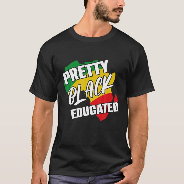 Söt Black and Educated: Jag är en stark afrikan T Shirt (Framsida)