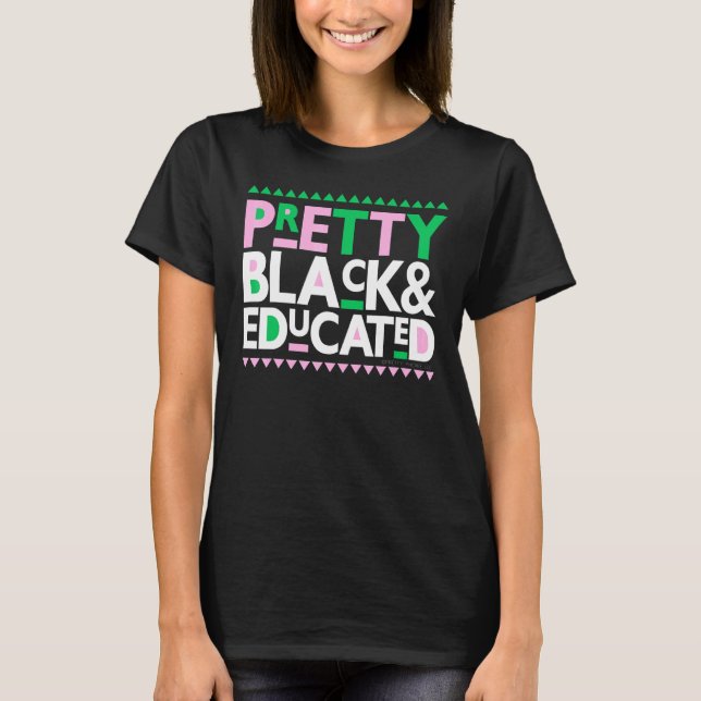 Söt Black and Educated T Shirt (Framsida)