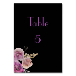Söt Black and Lila Watercolor Flower Beauty Bordsnummer