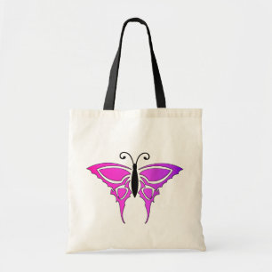 Söt Black and Rosa Butterfly Bag Tygkasse