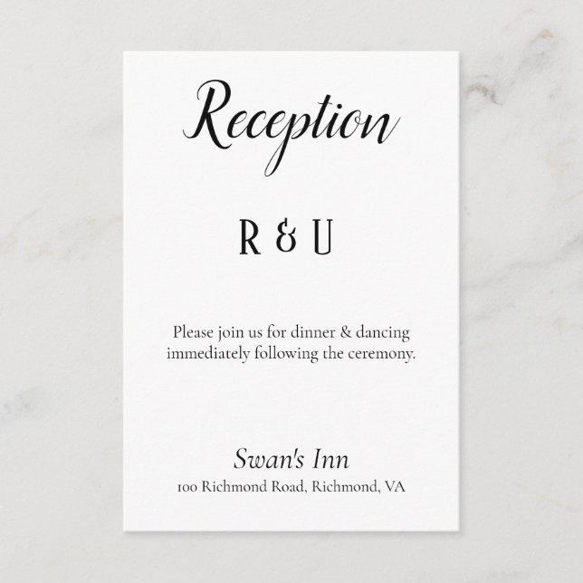 Söt Black and White Reception Tilläggskort (Framsida)