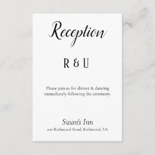 Söt Black and White Reception Tilläggskort