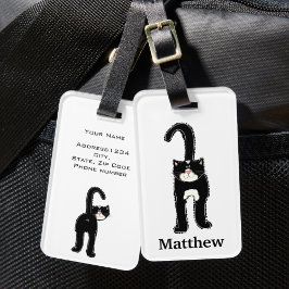 Söt Black Cat-Personlig Bagagebricka