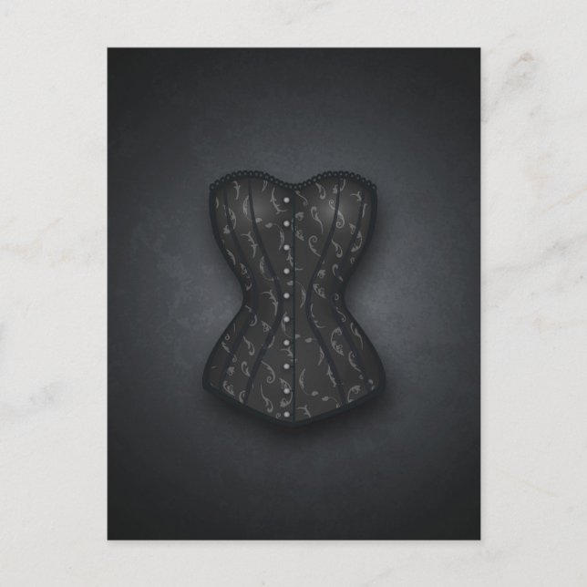 Söt Black Corset Vykort (Framsida)