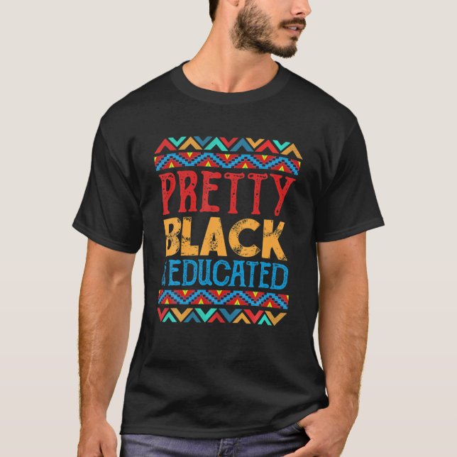 Söt Black Educated African Pride History Month T Shirt (Framsida)
