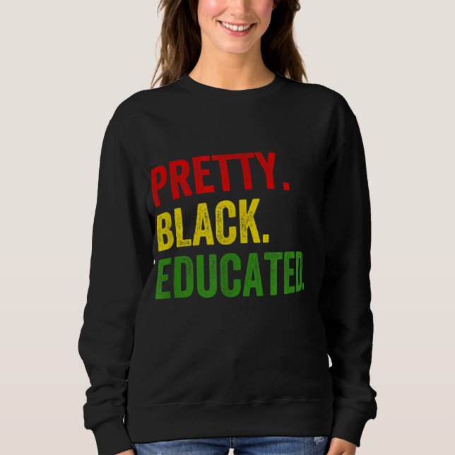 Söt Black Educated Black History African Pride T Shirt (Framsida)