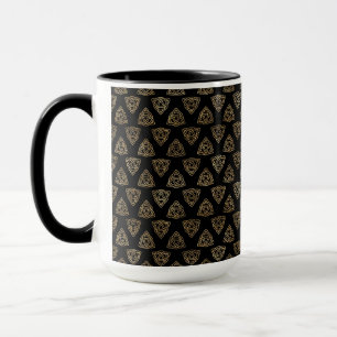 SÖT BLACK & GULD ROWS OF CELTIC KNOTS MUGG