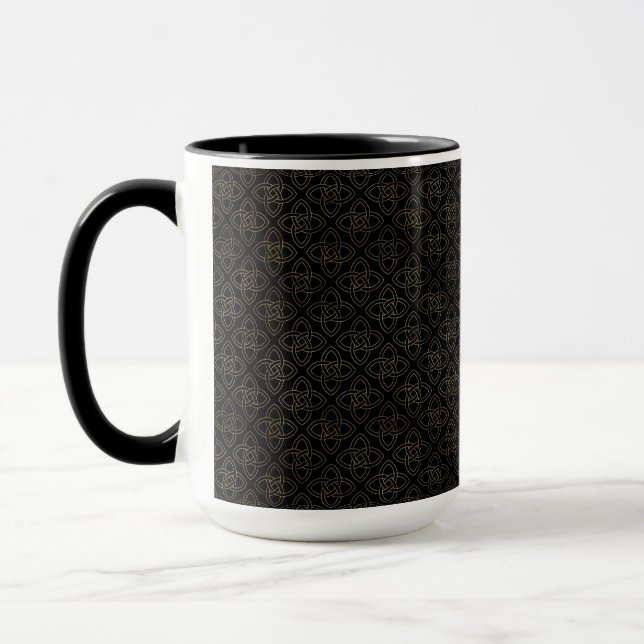 SÖT BLACK & GULD ROWS OF CELTIC KNOTS MUGG (Vänster)