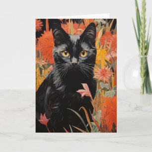 Söt Black Kattunge Kort