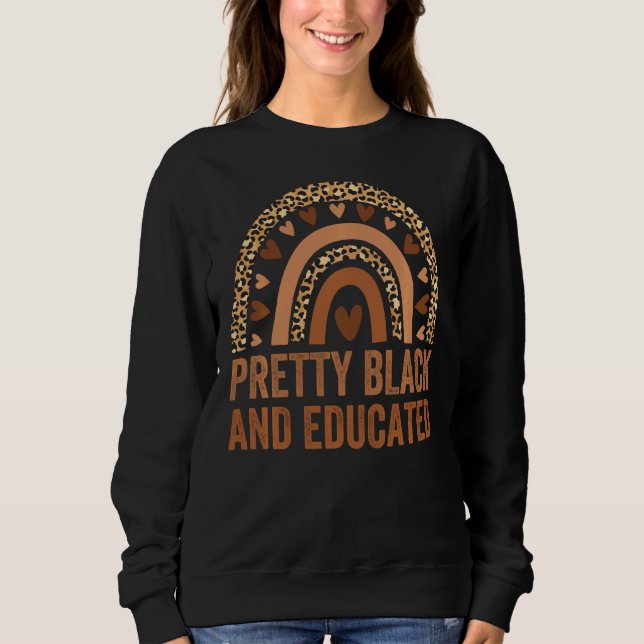 Söt Black och Educated Melanin Rainbow Leopard T Shirt (Framsida)