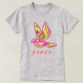 Söt Bläck och vattenfärgsduva med Fredstecken T-S T Shirt