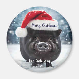 Söt Black Piggy-jul Magnet