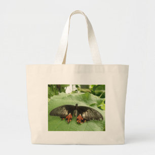 Söt Black Red and Guld Butterfly Tote Bag Jumbo Tygkasse
