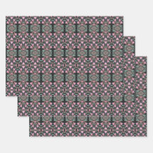 Söt Black Teal and Rosa Lakan Papper Gift Wrap