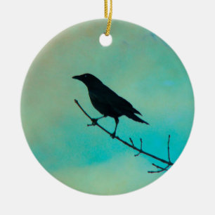 Söt Blackbird Julgransprydnad Keramik