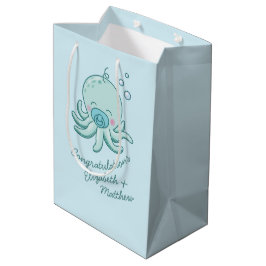 Söt bläckfisk baby shower Kawaii blå pojke