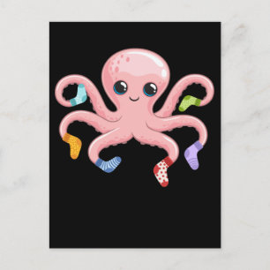 Söt bläckfisk söt Kraken Havsdjur Vykort