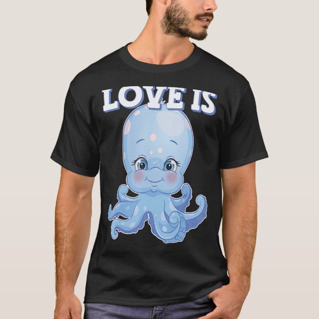 Söt bläckfisk t shirt (Framsida)
