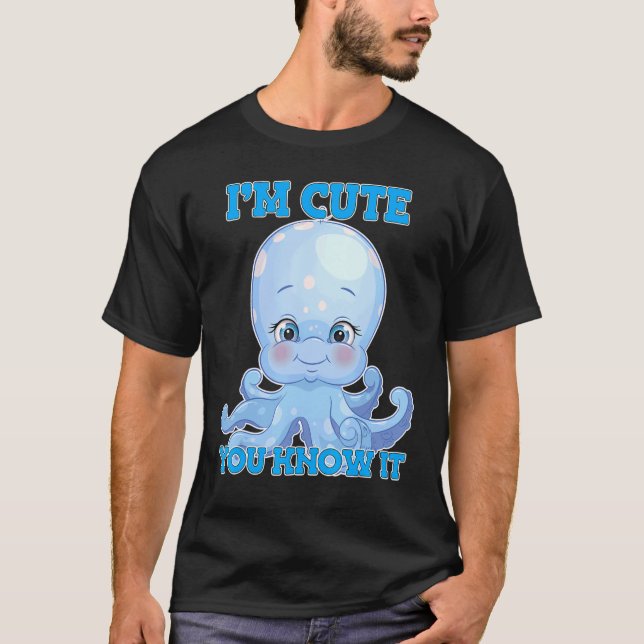 Söt bläckfisk t shirt (Framsida)