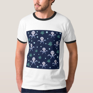 Söt bläckfiskmönster t shirt
