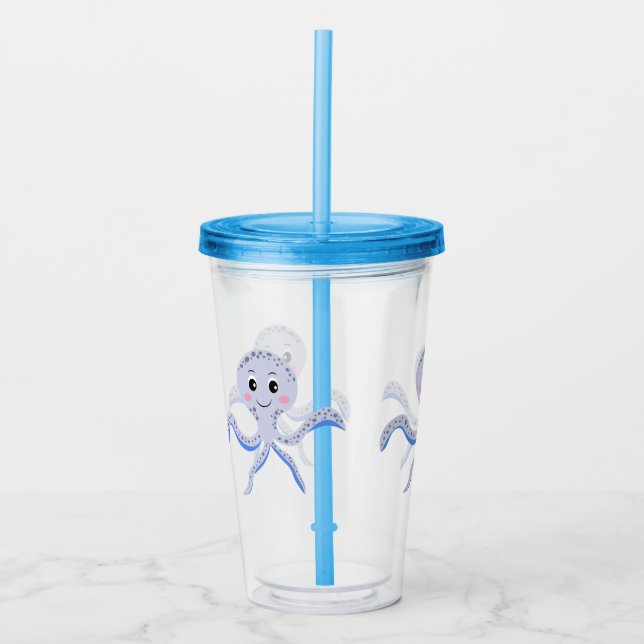 Söt bläckfiskmönster take away mugg (Framsida)