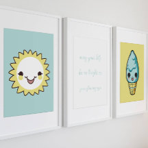 Söt blått baby-citattecken, poster