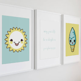 Söt blått baby-citattecken, poster