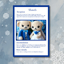 Söt blått och vitt bröllop-par tilläggskort