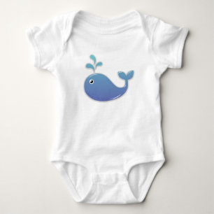 Söt blåvalsbarn bodysuit tee