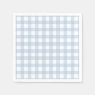 Söt Blek Denim Blue Gingham Checked Mönster Pappersservett