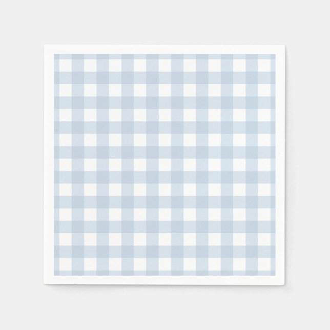 Söt Blek Denim Blue Gingham Checked Mönster Pappersservett (Framsidan)