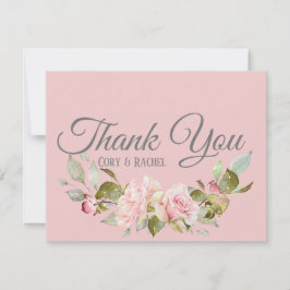 Söt Blek Lila Rosa ros Bröllop Tack Kort