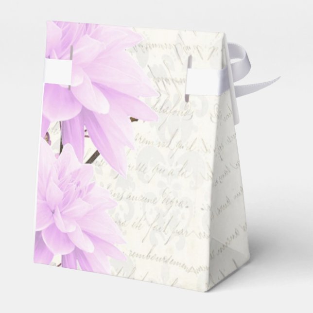 Söt blek lilax blommigt blommar bröllop presentaskar (Baksidan Sidan)