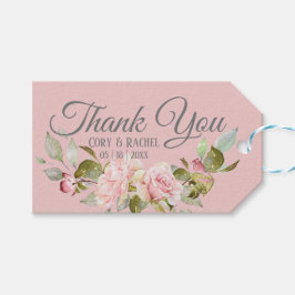 Söt Blekens Lila och Rosa ros Bröllop Presentetikett