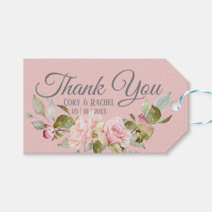 Söt Blekens Lila och Rosa ros Bröllop Presentetikett